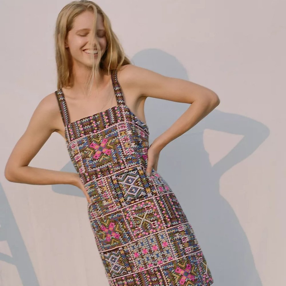 Anthro Embroidered Shift Dress 10